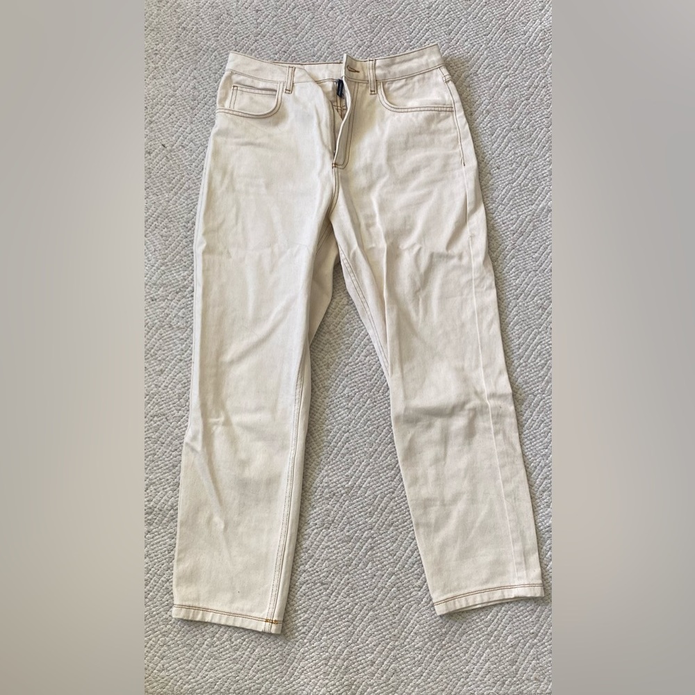 White/cream straight leg jeans